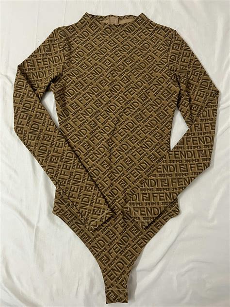 fake fendi bodysuit|fendi skims bodysuit long sleeve.